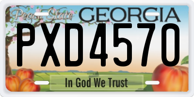 GA license plate PXD4570