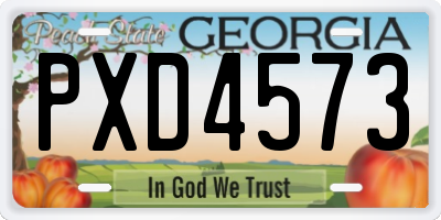 GA license plate PXD4573