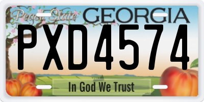 GA license plate PXD4574