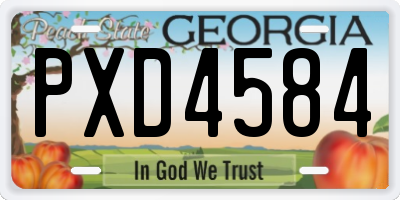 GA license plate PXD4584