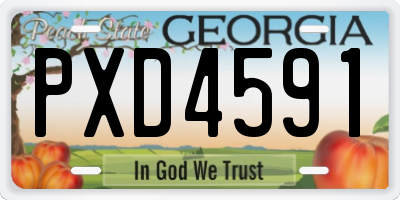 GA license plate PXD4591