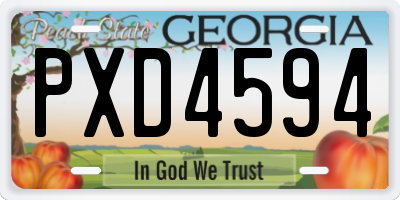 GA license plate PXD4594