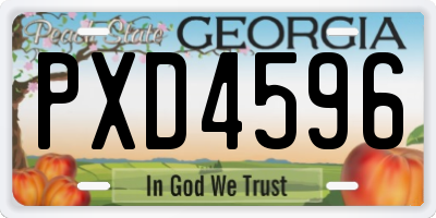 GA license plate PXD4596