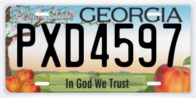 GA license plate PXD4597