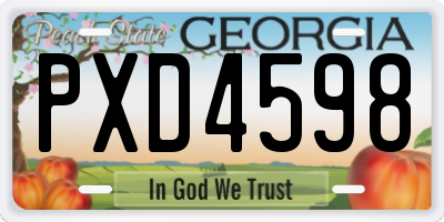 GA license plate PXD4598