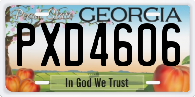 GA license plate PXD4606