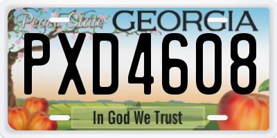 GA license plate PXD4608