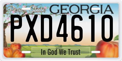GA license plate PXD4610