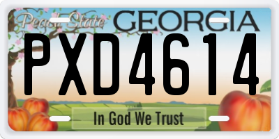 GA license plate PXD4614