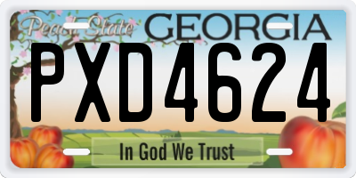 GA license plate PXD4624