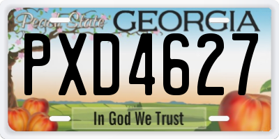 GA license plate PXD4627