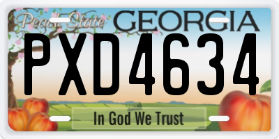 GA license plate PXD4634