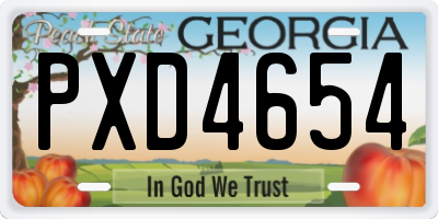 GA license plate PXD4654