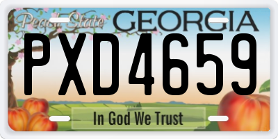GA license plate PXD4659