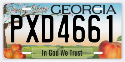 GA license plate PXD4661