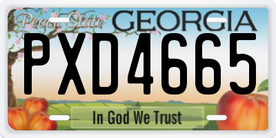 GA license plate PXD4665