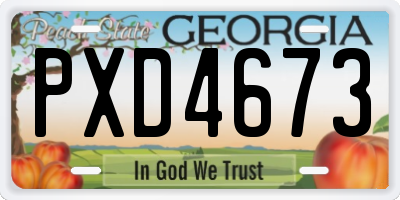 GA license plate PXD4673