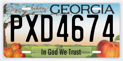 GA license plate PXD4674