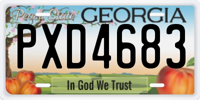 GA license plate PXD4683