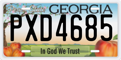 GA license plate PXD4685