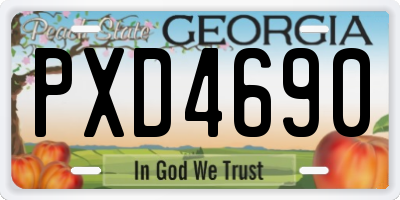 GA license plate PXD4690