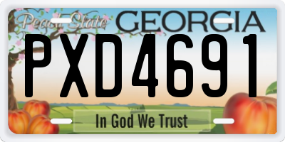 GA license plate PXD4691