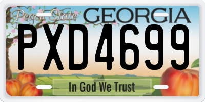 GA license plate PXD4699