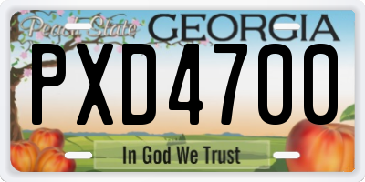 GA license plate PXD4700