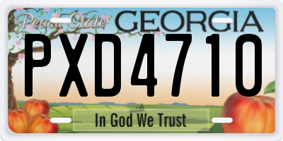GA license plate PXD4710