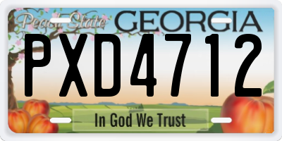 GA license plate PXD4712
