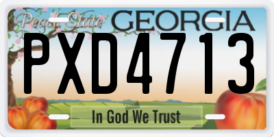 GA license plate PXD4713