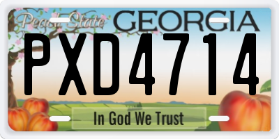 GA license plate PXD4714