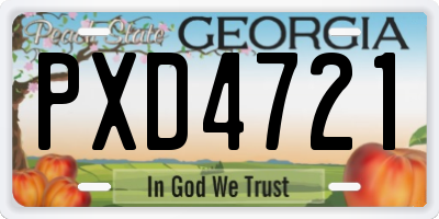 GA license plate PXD4721