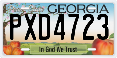 GA license plate PXD4723