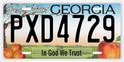 GA license plate PXD4729