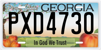 GA license plate PXD4730