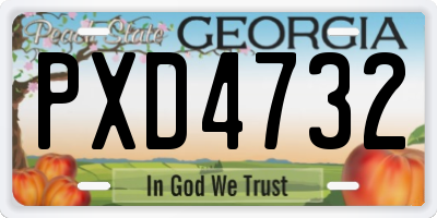 GA license plate PXD4732