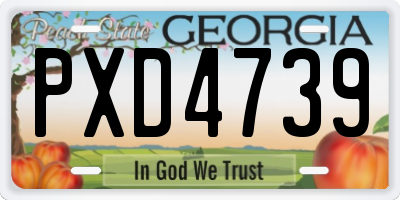 GA license plate PXD4739
