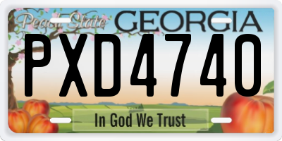 GA license plate PXD4740