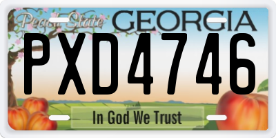 GA license plate PXD4746
