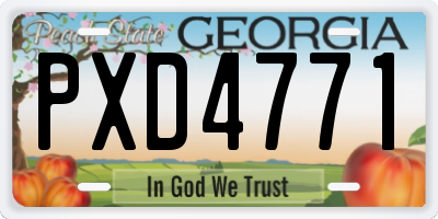 GA license plate PXD4771