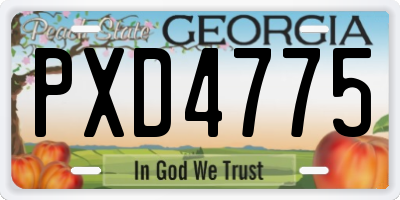 GA license plate PXD4775