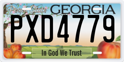 GA license plate PXD4779