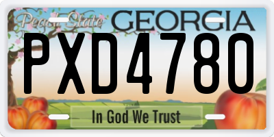 GA license plate PXD4780