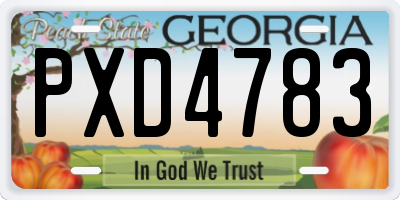 GA license plate PXD4783