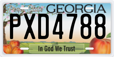 GA license plate PXD4788