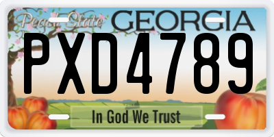 GA license plate PXD4789