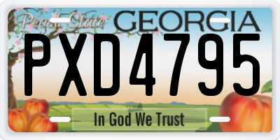 GA license plate PXD4795