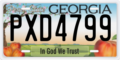 GA license plate PXD4799