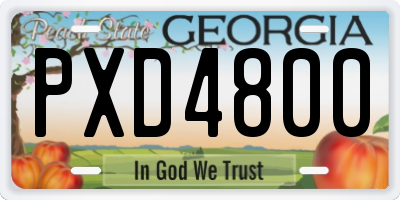 GA license plate PXD4800